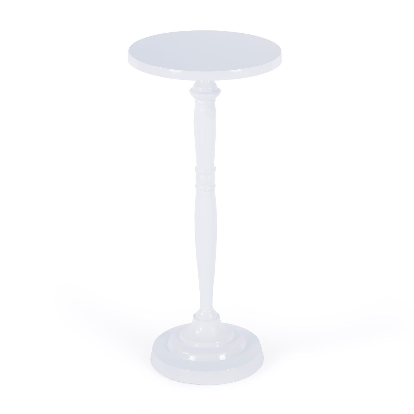 Butler Specialty Company Landon Outdoor 10 in. W Round Metal Pedestal Base Side Table, Ivory