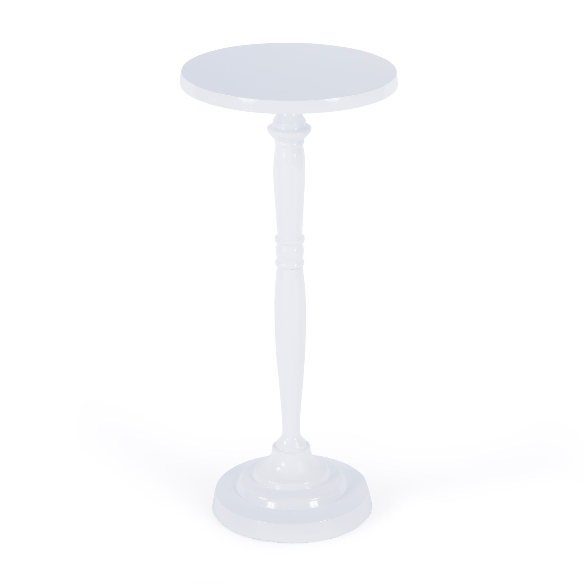Butler Specialty Company Landon Outdoor 10 in. W Round Metal Pedestal Base Side Table, Ivory
