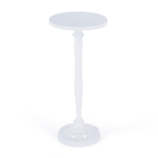 Butler Specialty Company Landon Outdoor 10 in. W Round Metal Pedestal Base Side Table, Ivory