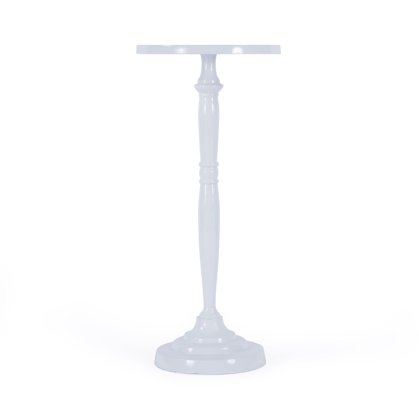 Butler Specialty Company Landon Outdoor 10 in. W Round Metal Pedestal Base Side Table, Ivory