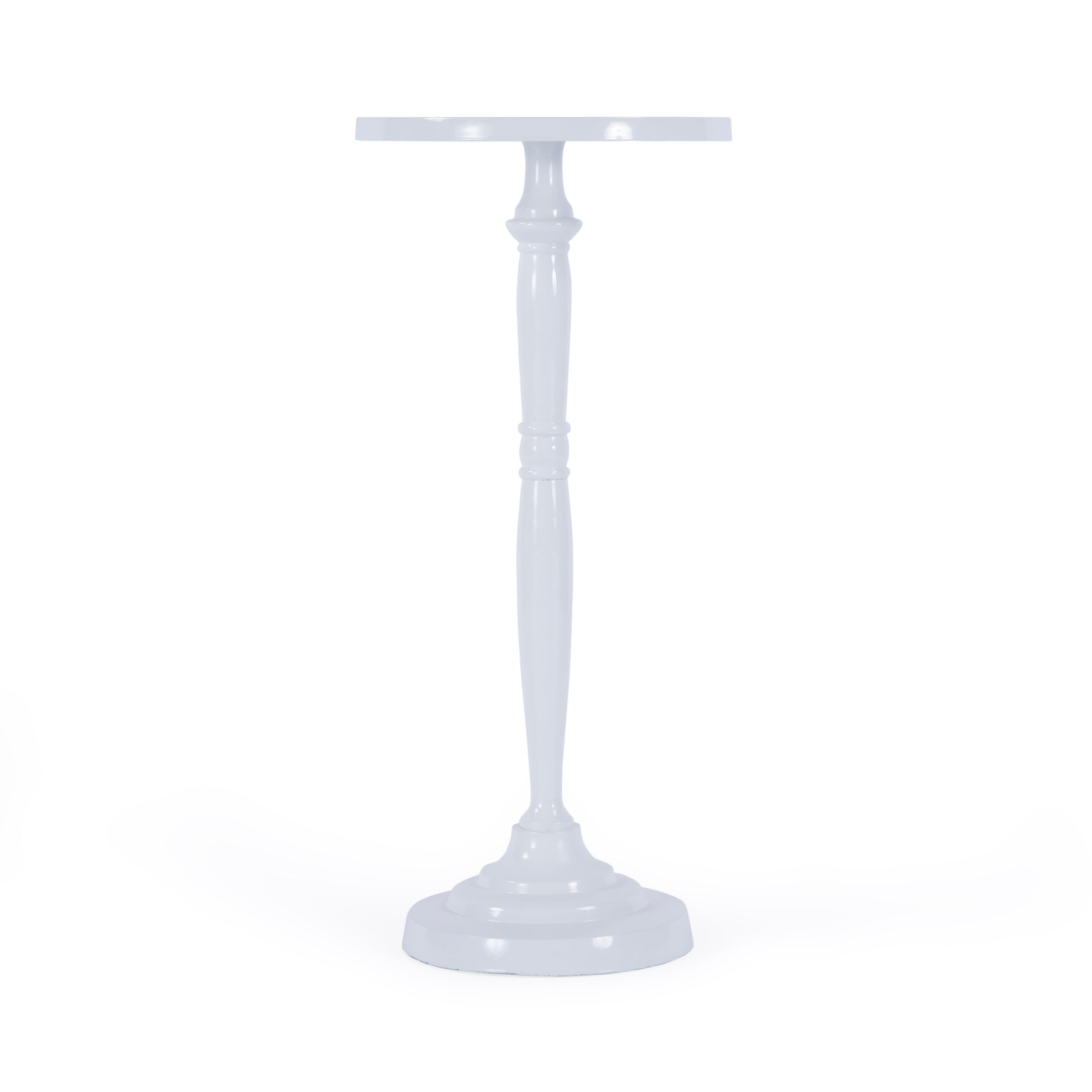 Butler Specialty Company Landon Outdoor 10 in. W Round Metal Pedestal Base Side Table, Ivory