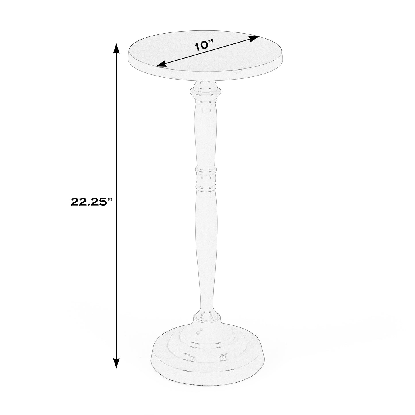 Butler Specialty Company Landon Outdoor 10 in. W Round Metal Pedestal Base Side Table, Ivory
