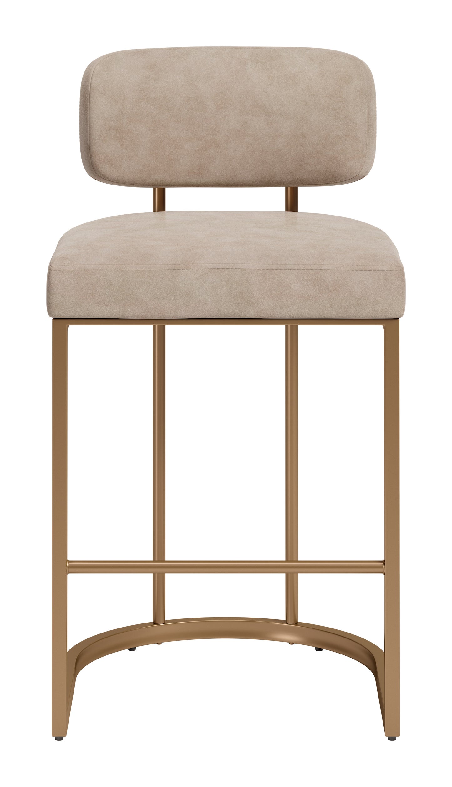 Velar Counter Stool (Set of 2) Beige & Bronze - 3