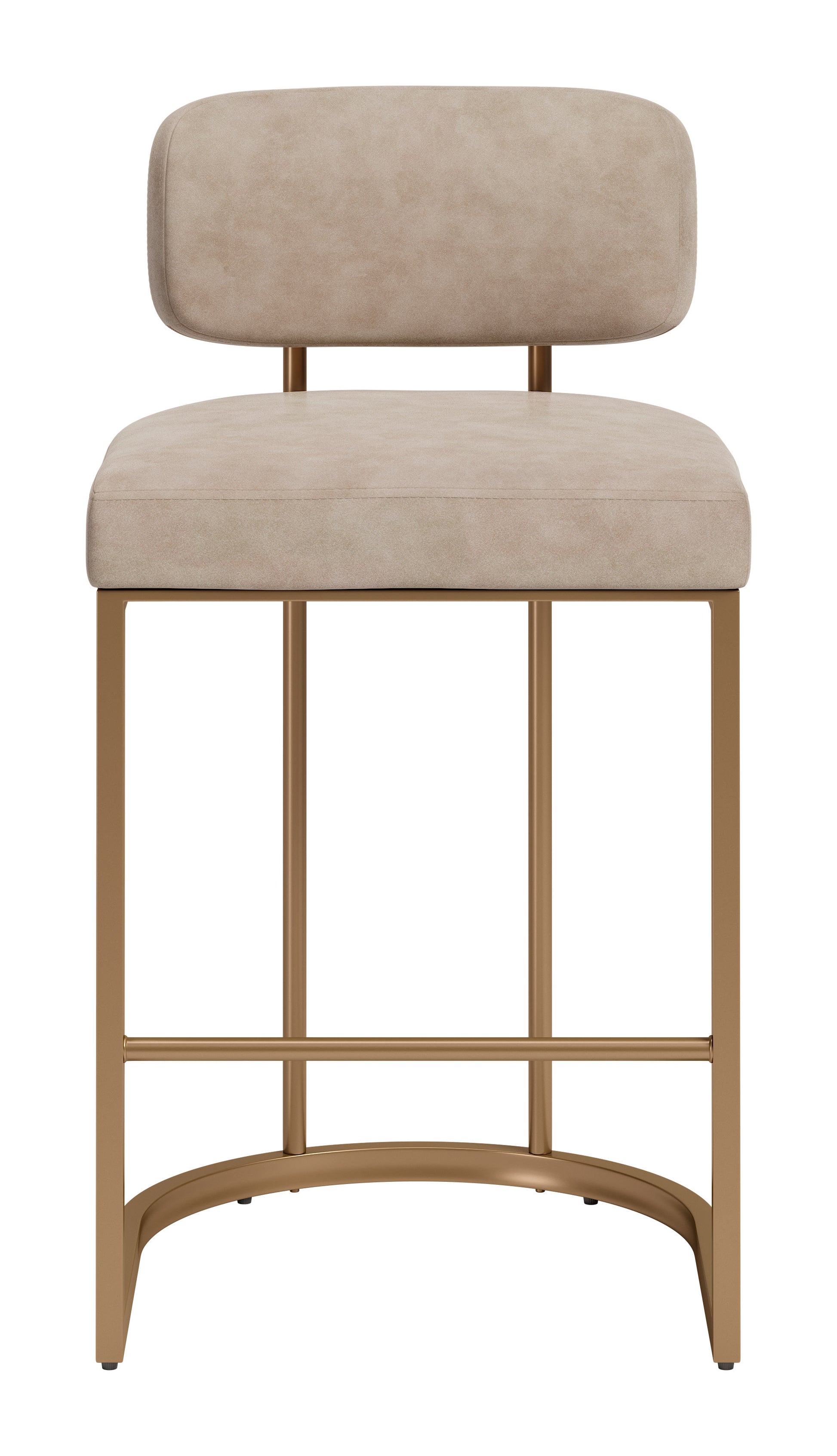 Velar Counter Stool (Set of 2) Beige & Bronze - 3