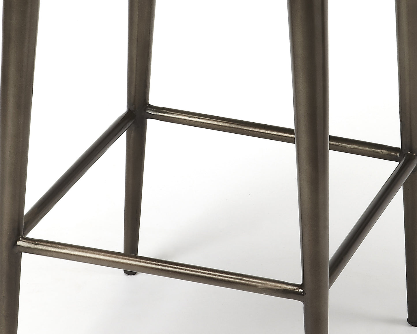 Butler Specialty Company Maxwell 32 in. Seat Height Leather and Metal Square Seat Backless Bar Stool, Dark Brown