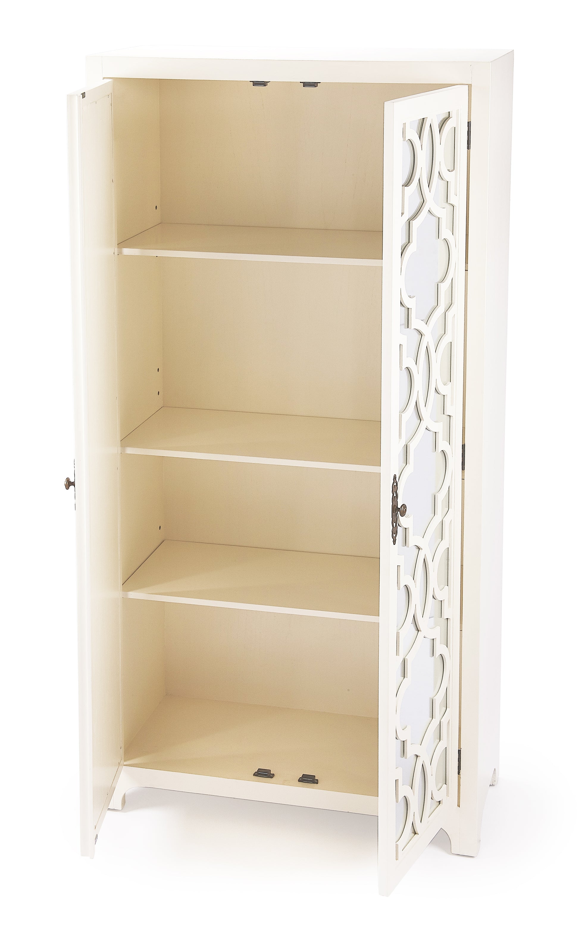 Butler Specialty Company Morjanna 36 in. W x 76.5 in. H Wood and Mirrored Door Tall Armoire, White