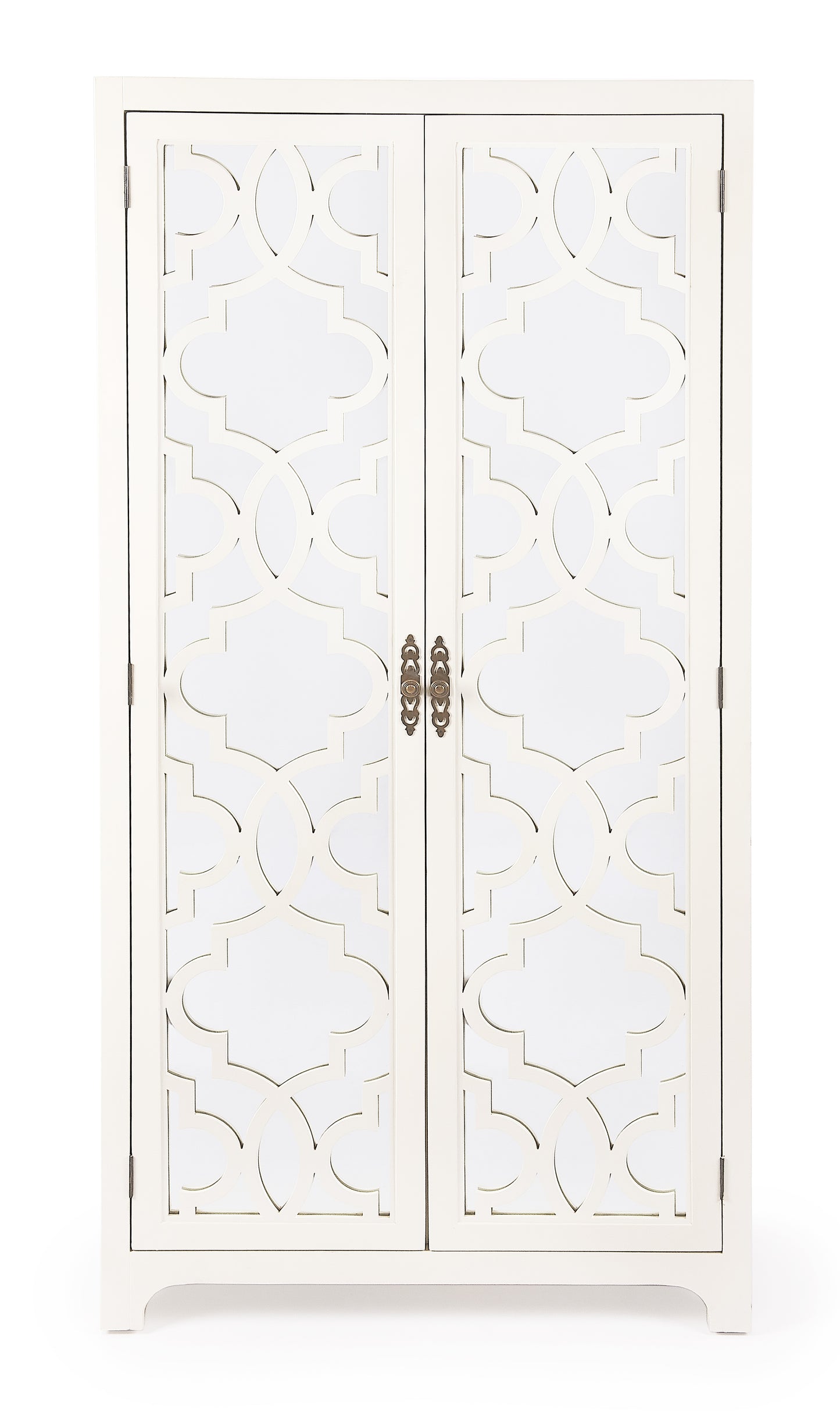Butler Specialty Company Morjanna 36 in. W x 76.5 in. H Wood and Mirrored Door Tall Armoire, White