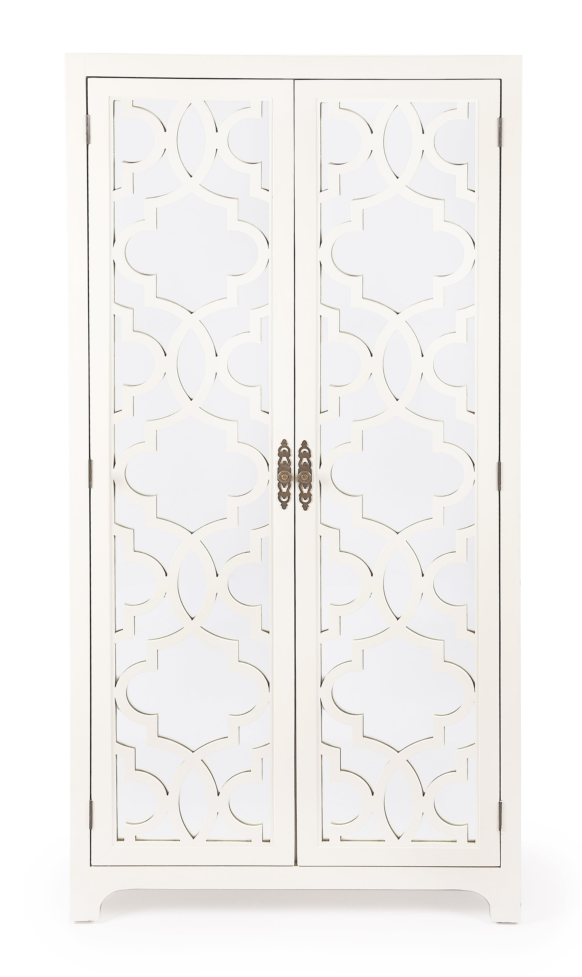 Butler Specialty Company Morjanna 36 in. W x 76.5 in. H Wood and Mirrored Door Tall Armoire, White