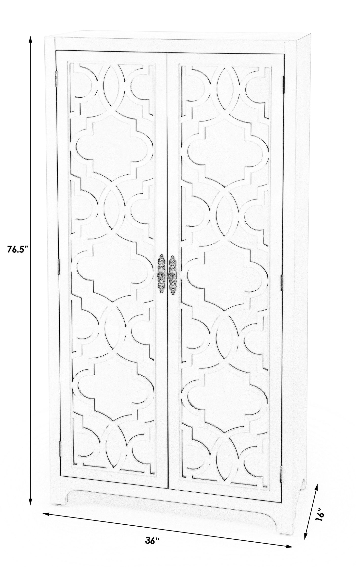 Butler Specialty Company Morjanna 36 in. W x 76.5 in. H Wood and Mirrored Door Tall Armoire, White
