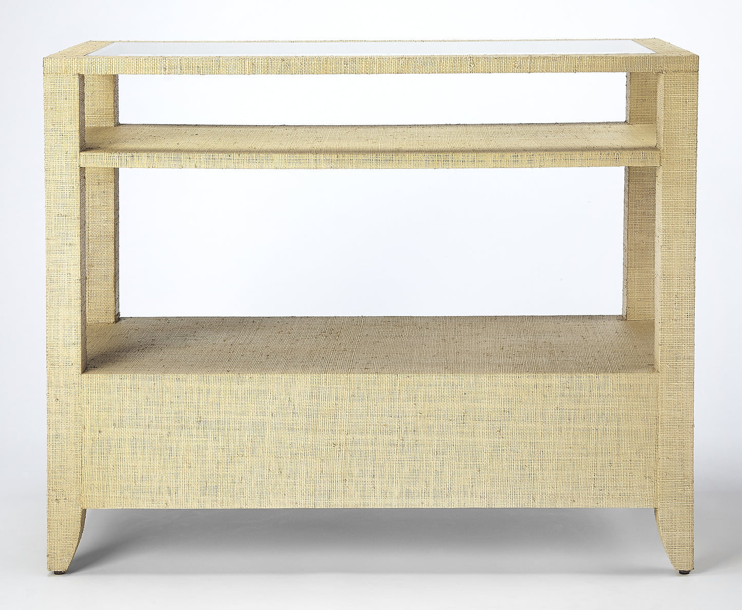 Amelle Raffia Console Table in Cream,Yellow 4358349