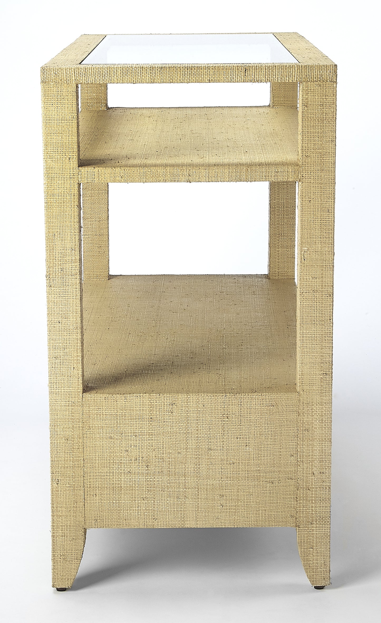 Amelle Raffia Console Table in Cream,Yellow 4358349
