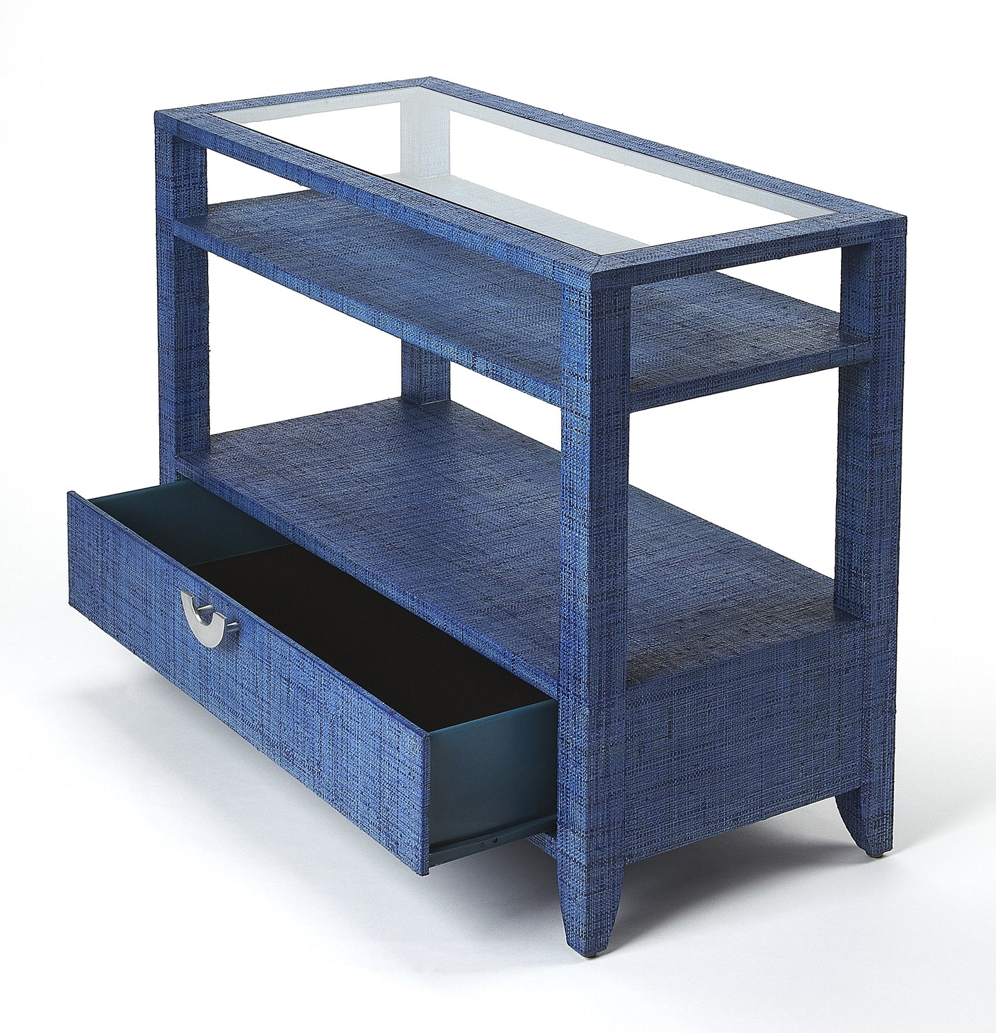 Amelle Raffia Console Table in Blue 4358361