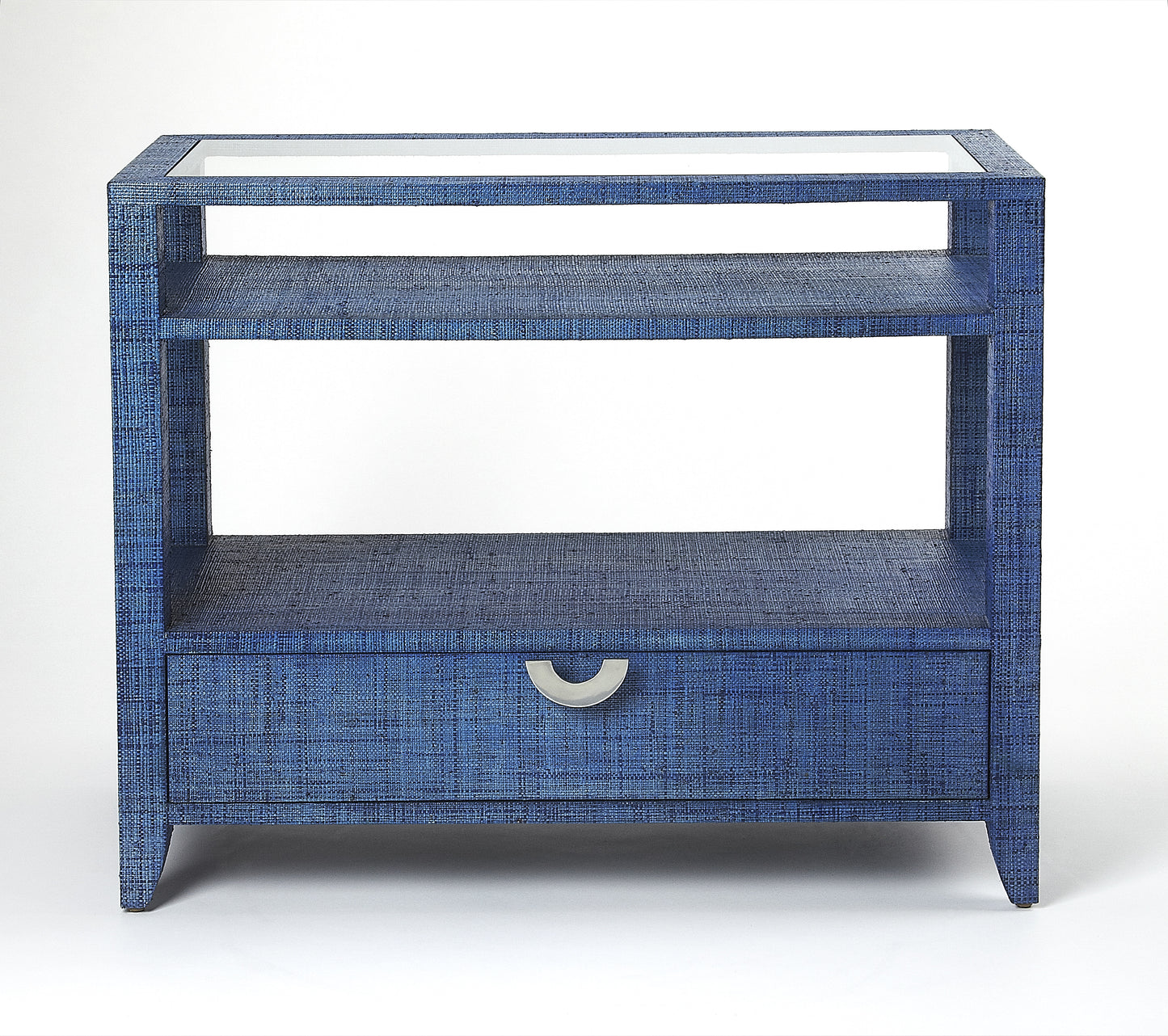 Amelle Raffia Console Table in Blue 4358361