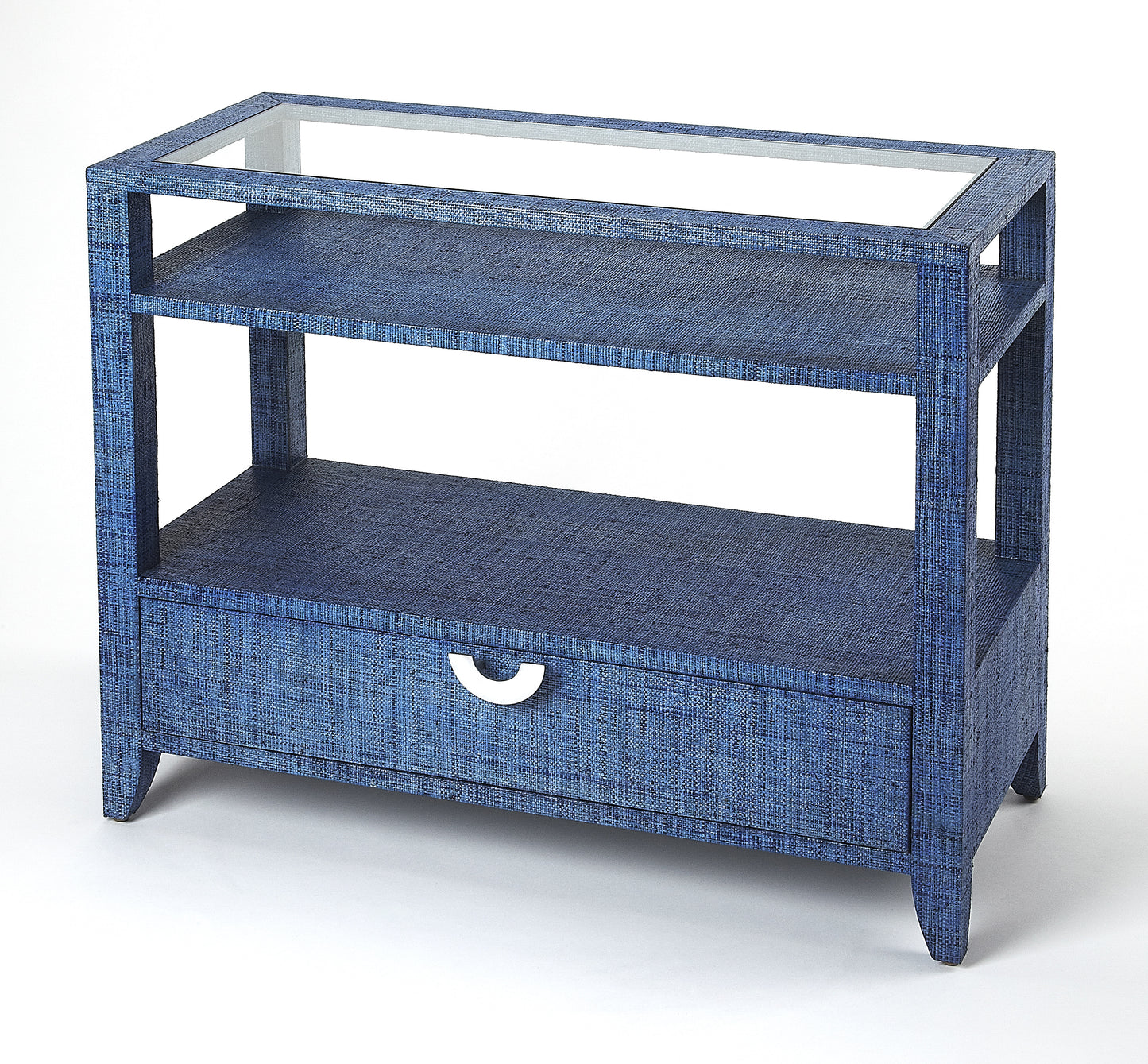 Amelle Raffia Console Table in Blue 4358361