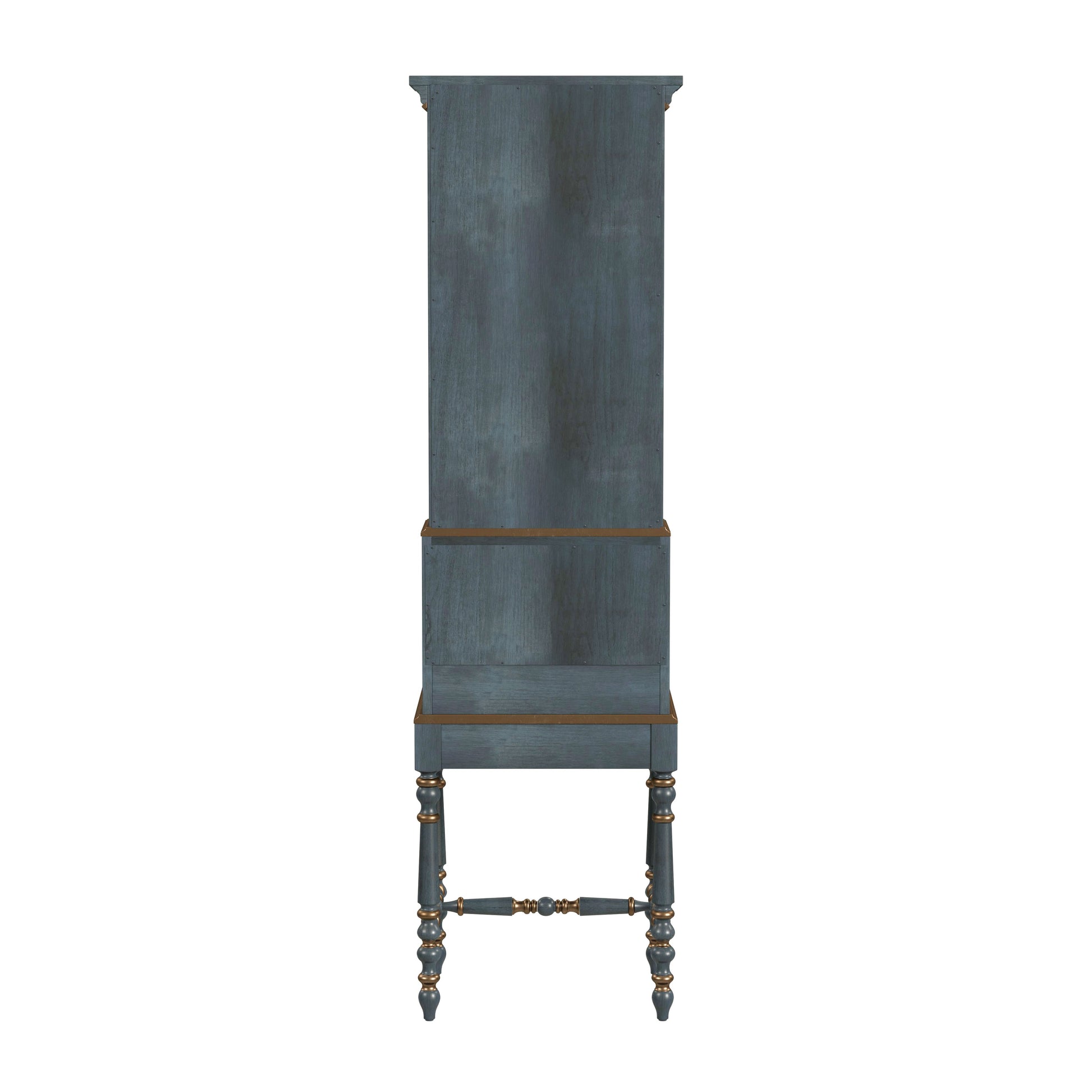 Butler Specialty Company Newlark 20 in. W Rectangular Wood and Glass Traditional 2 Drawer 1 Door Secretary, Pastel Blue