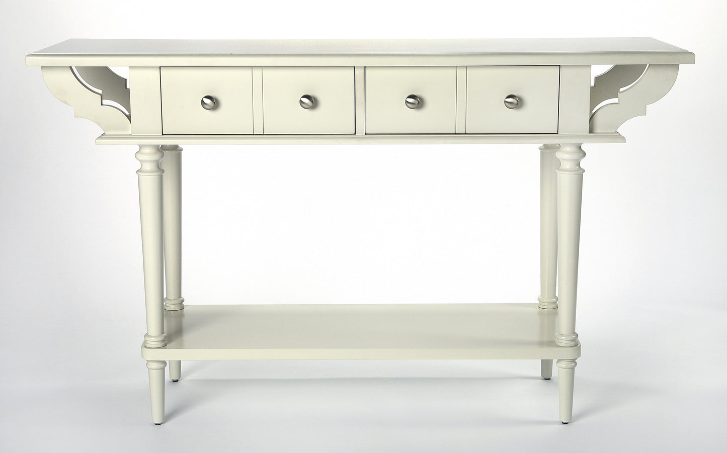 Butler Specialty Company Talia 54 in. W Rectangular Wood 2 Drawer Console Table with Lower Open Shelf, White