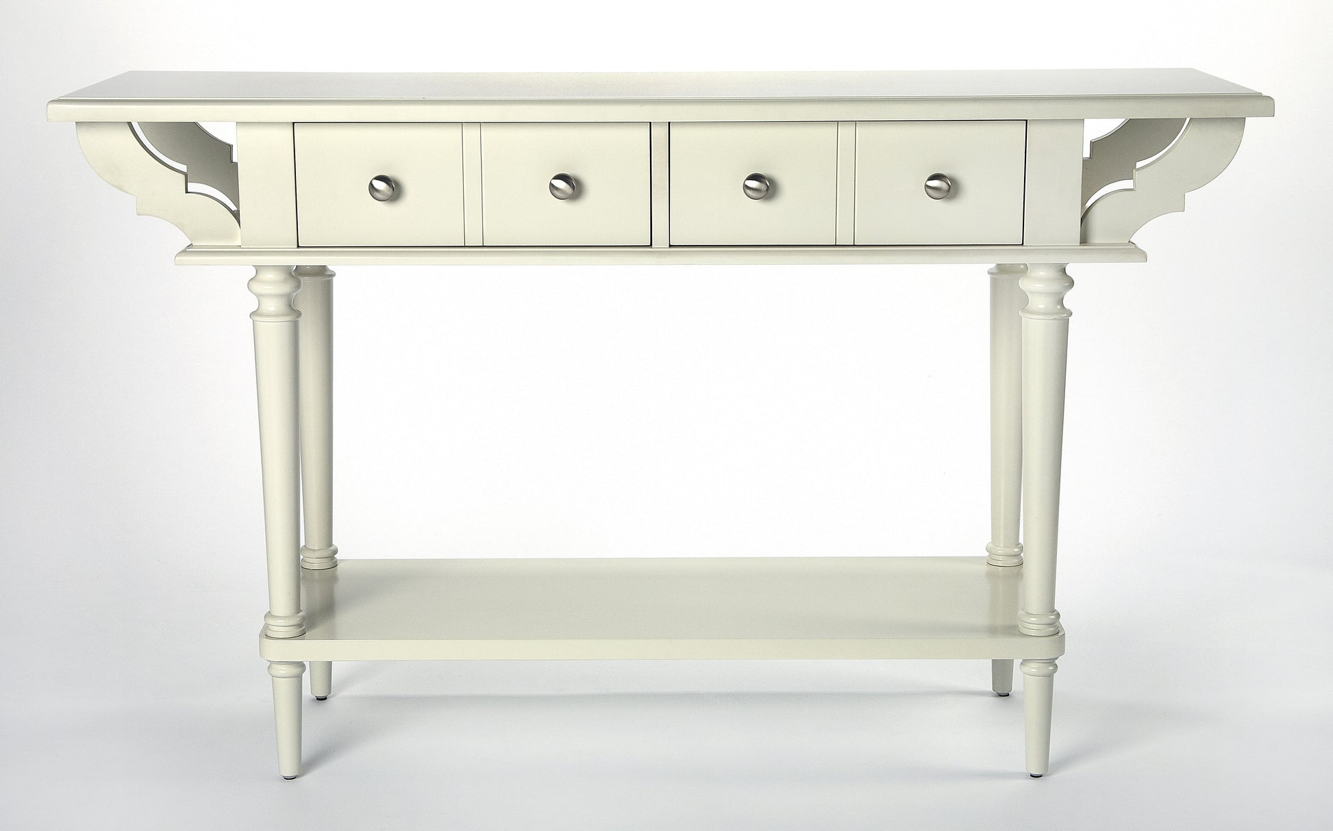 Butler Specialty Company Talia 54 in. W Rectangular Wood 2 Drawer Console Table with Lower Open Shelf, White