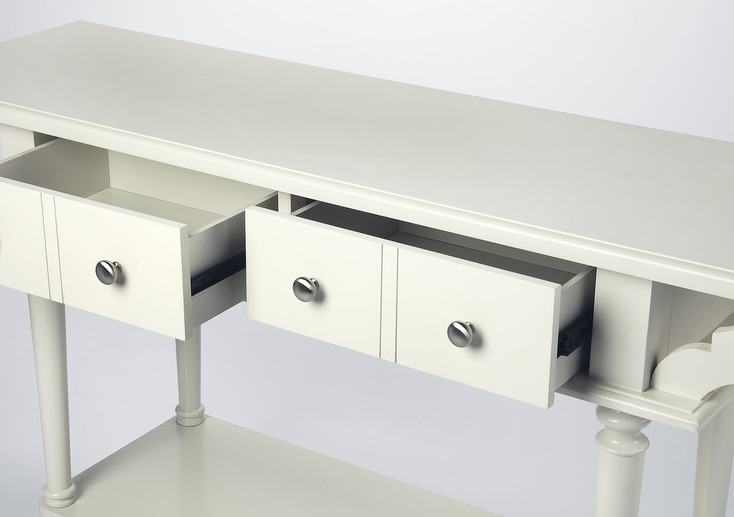 Butler Specialty Company Talia 54 in. W Rectangular Wood 2 Drawer Console Table with Lower Open Shelf, White