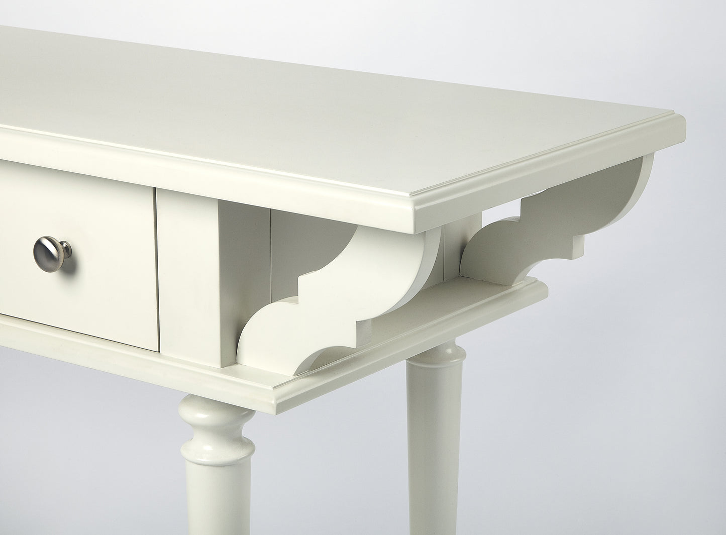 Butler Specialty Company Talia 54 in. W Rectangular Wood 2 Drawer Console Table with Lower Open Shelf, White