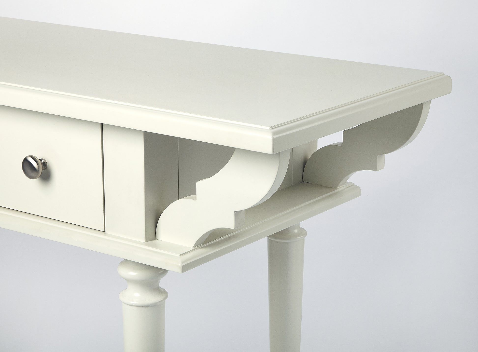 Butler Specialty Company Talia 54 in. W Rectangular Wood 2 Drawer Console Table with Lower Open Shelf, White