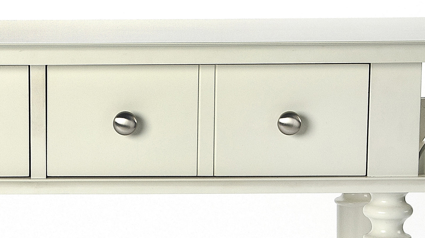 Butler Specialty Company Talia 54 in. W Rectangular Wood 2 Drawer Console Table with Lower Open Shelf, White
