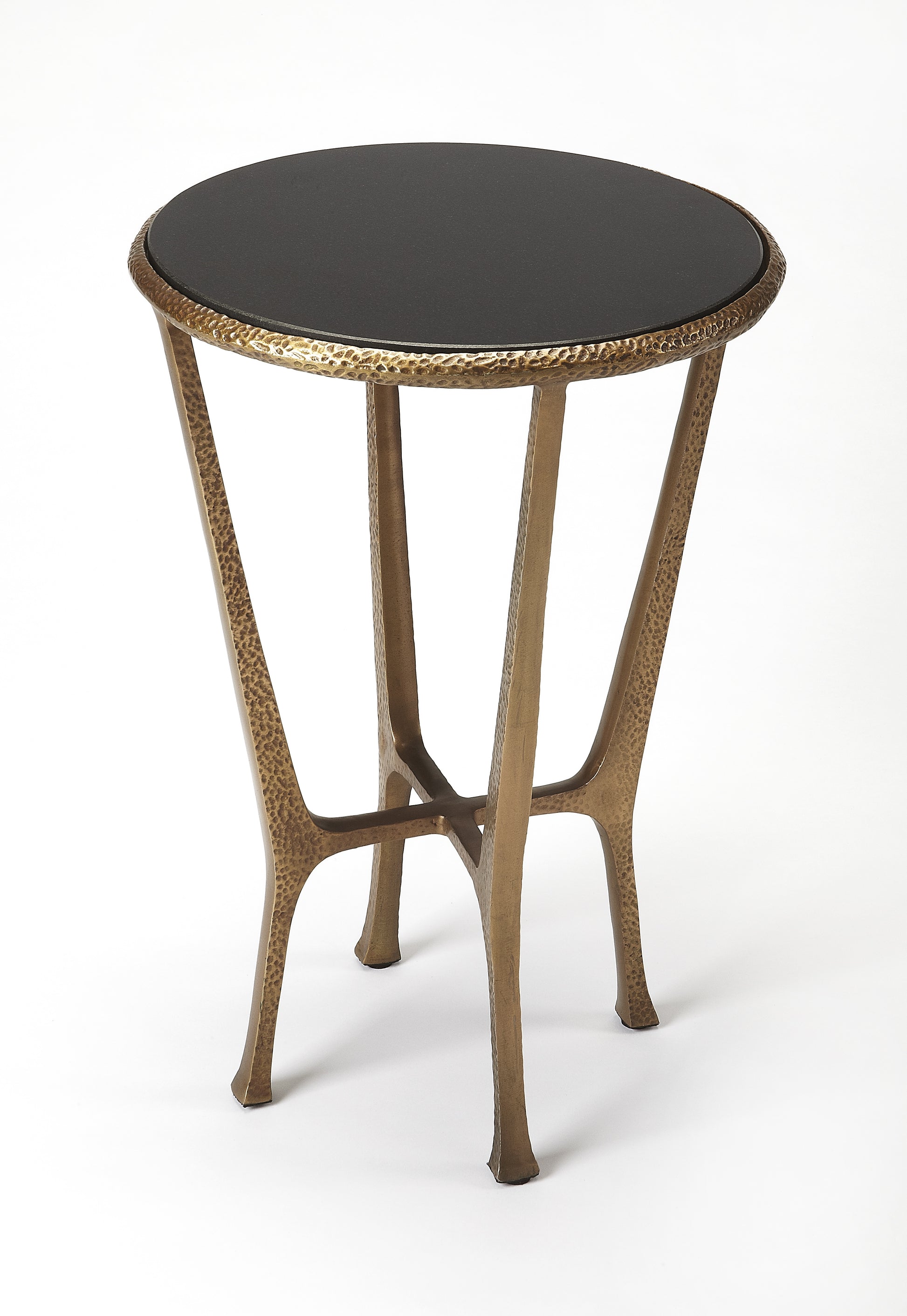Butler Specialty Company Flavio 16 in. W Round Metal and Stone Side Table, Multi-Color