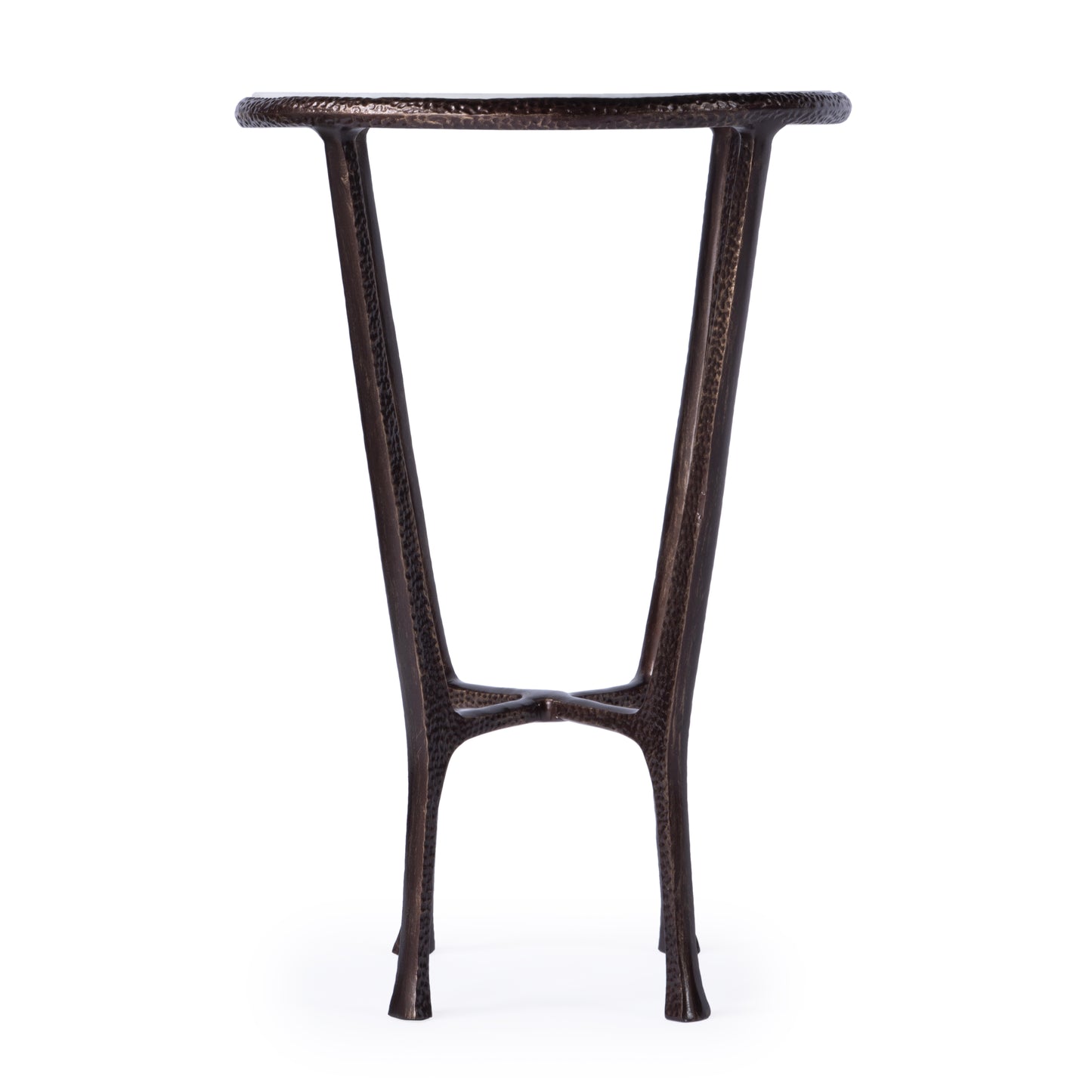 Butler Specialty Company Lania Outdoor 16 in. W Round Metal and Marble Side Table, Bronze