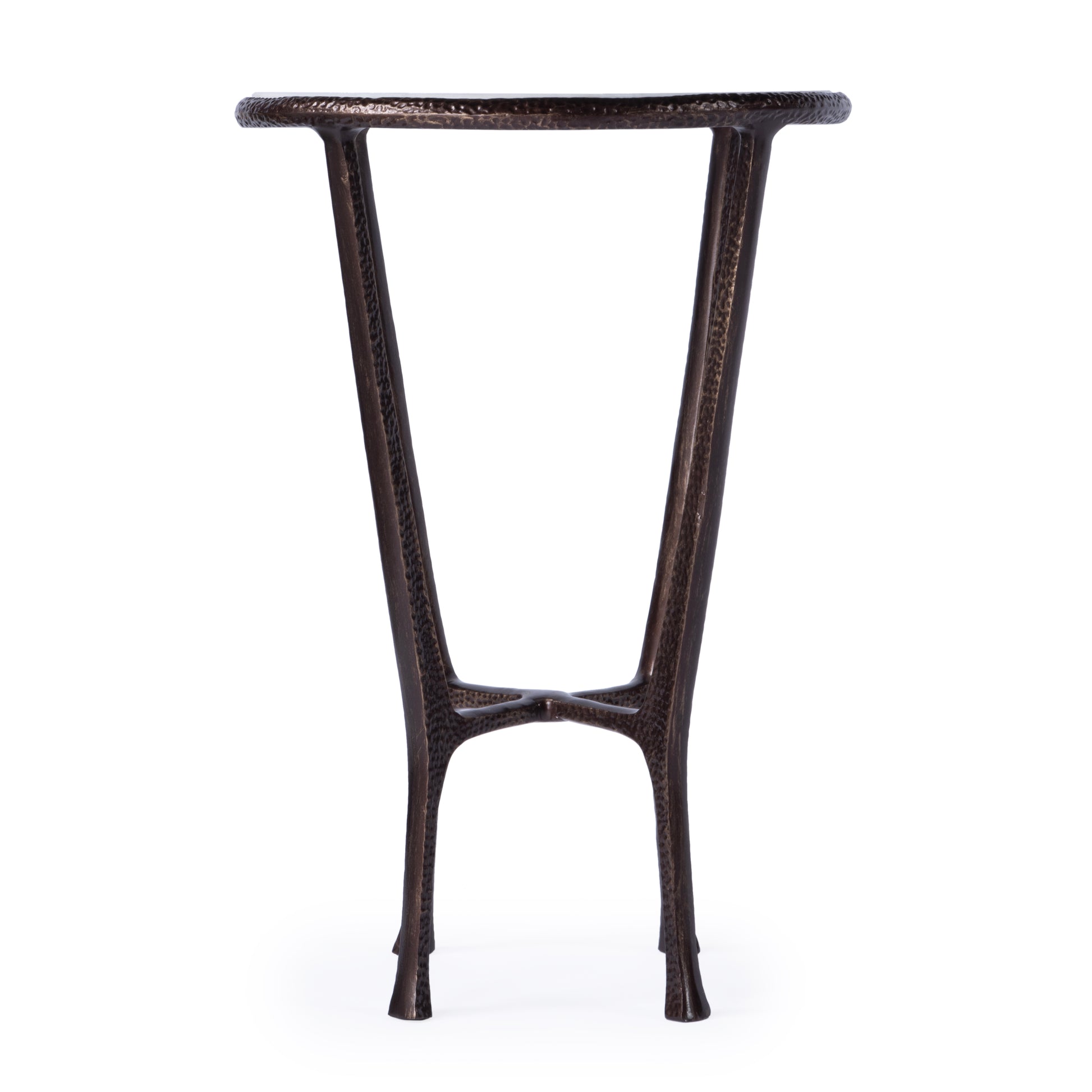 Butler Specialty Company Lania Outdoor 16 in. W Round Metal and Marble Side Table, Bronze