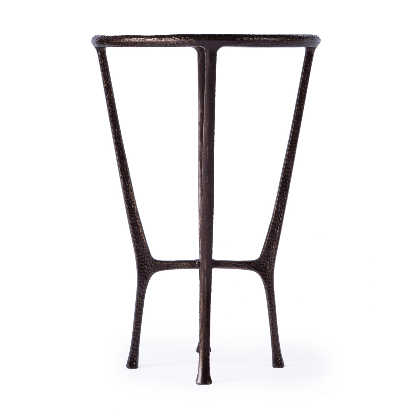 Butler Specialty Company Lania Outdoor 16 in. W Round Metal and Marble Side Table, Bronze