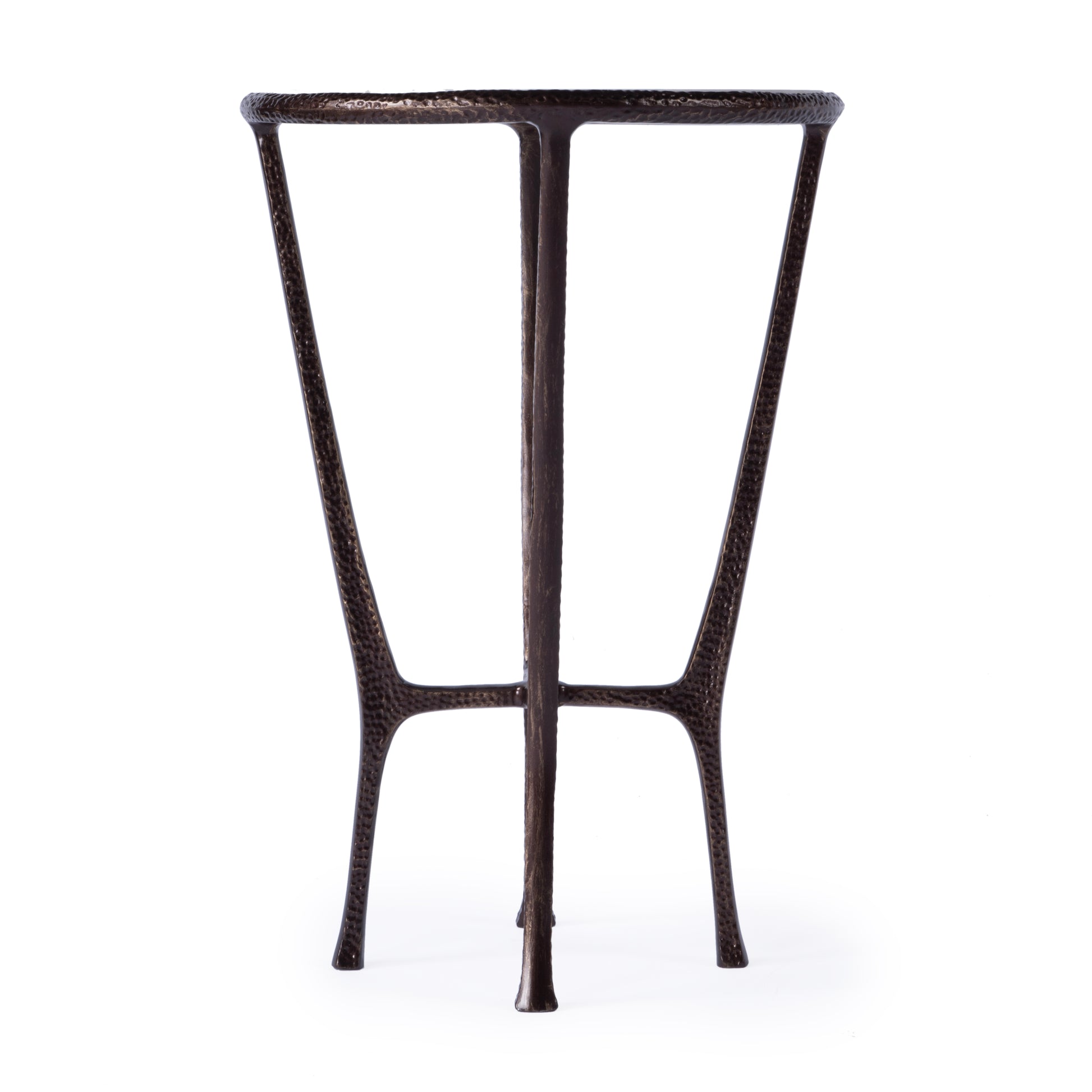 Butler Specialty Company Lania Outdoor 16 in. W Round Metal and Marble Side Table, Bronze