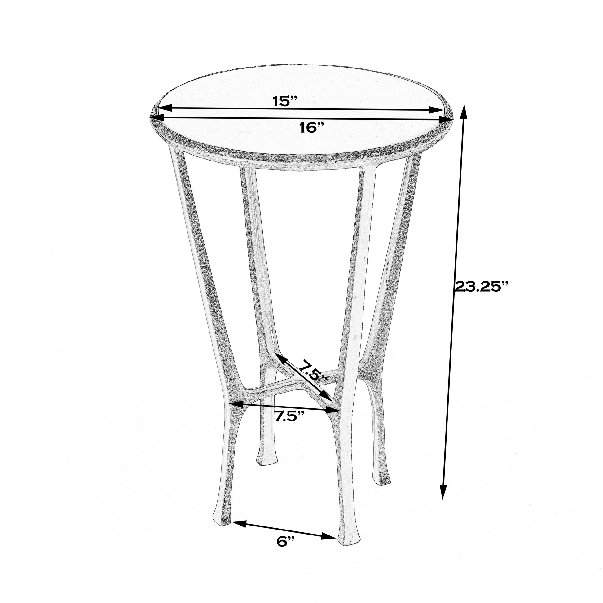 Butler Specialty Company Lania Outdoor 16 in. W Round Metal and Marble Side Table, Bronze