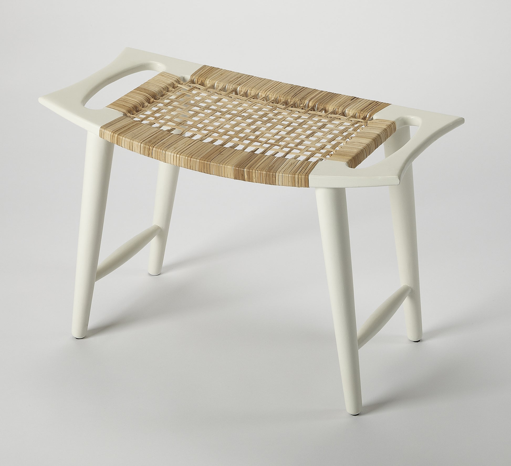 Butler Specialty Company Tristan 17.5 in. Seat Height Rattan Counter Stool, White