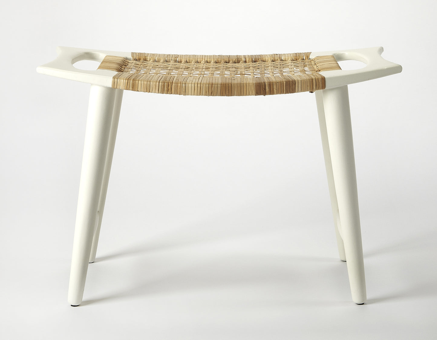 Butler Specialty Company Tristan 17.5 in. Seat Height Rattan Counter Stool, White