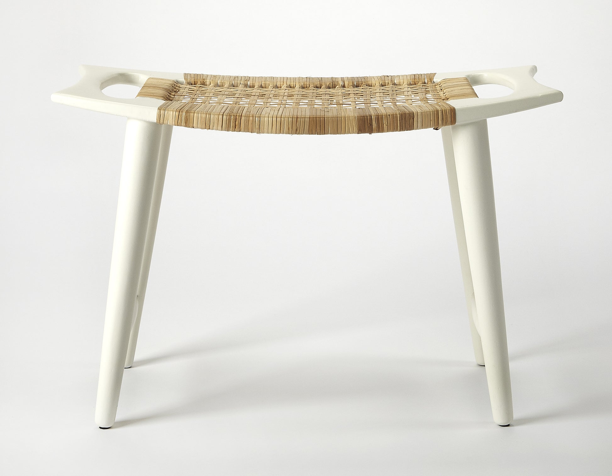 Butler Specialty Company Tristan 17.5 in. Seat Height Rattan Counter Stool, White