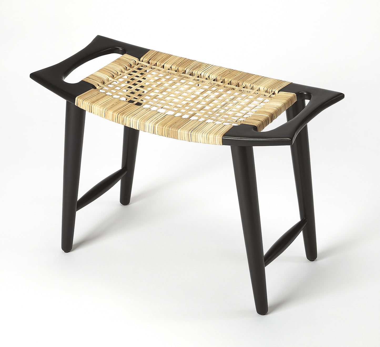 Butler Specialty Company Tristan 17.5 in. Seat Height Rattan Counter Stool, Black