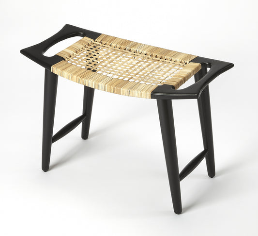 Butler Specialty Company Tristan 17.5 in. Seat Height Rattan Counter Stool, Black