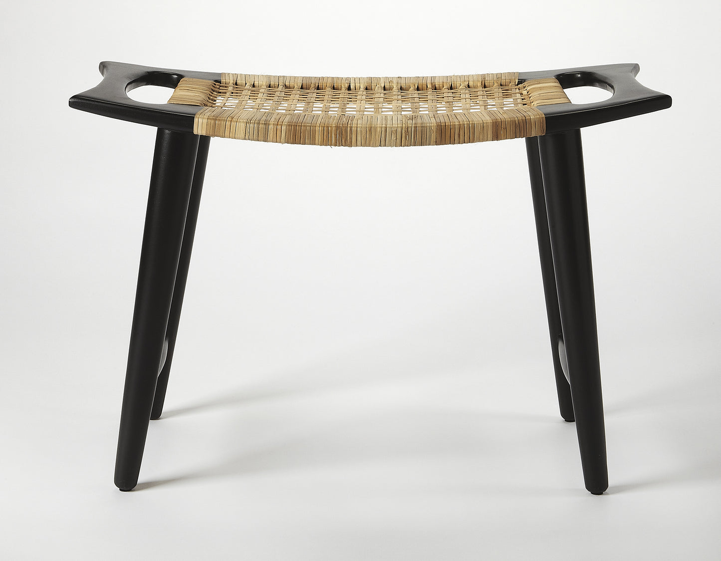 Butler Specialty Company Tristan 17.5 in. Seat Height Rattan Counter Stool, Black