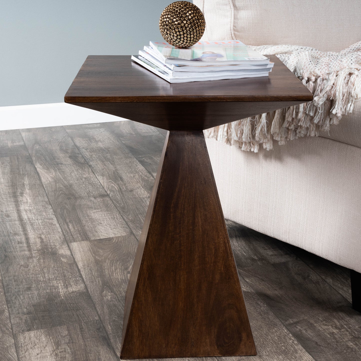 Titus Modern End Table in Dark Brown 4425403
