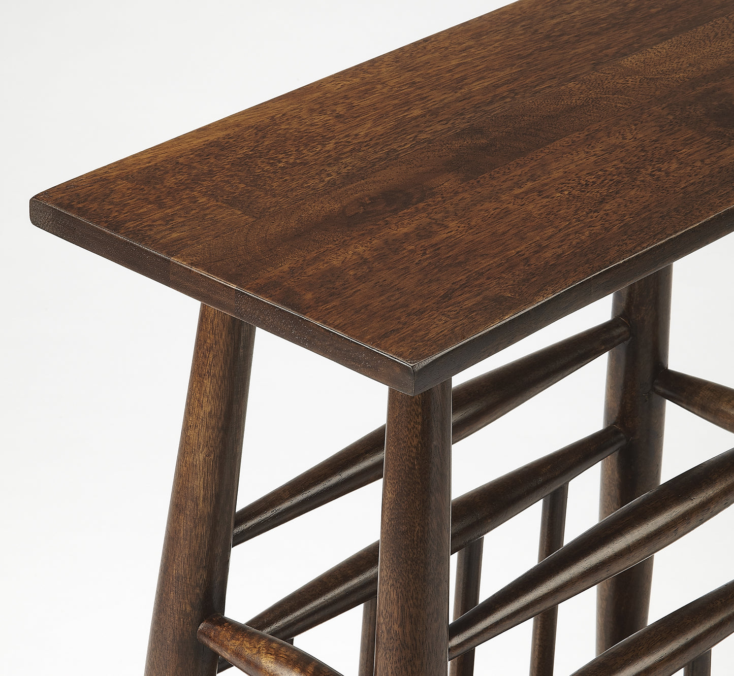Butler Specialty Company Bowen 20 in. W Rectangular Solid Wood Side Table with Magazine Holder, Dark Brown