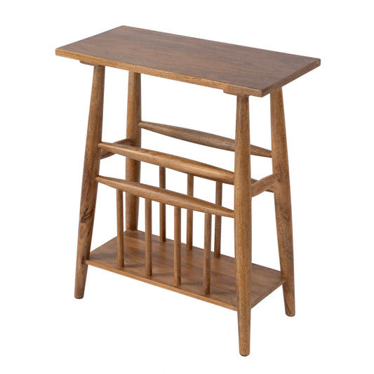 Butler Specialty Company Bowen 20 in. W Rectangular Solid Wood Side Table with Magazine Holder, Natural