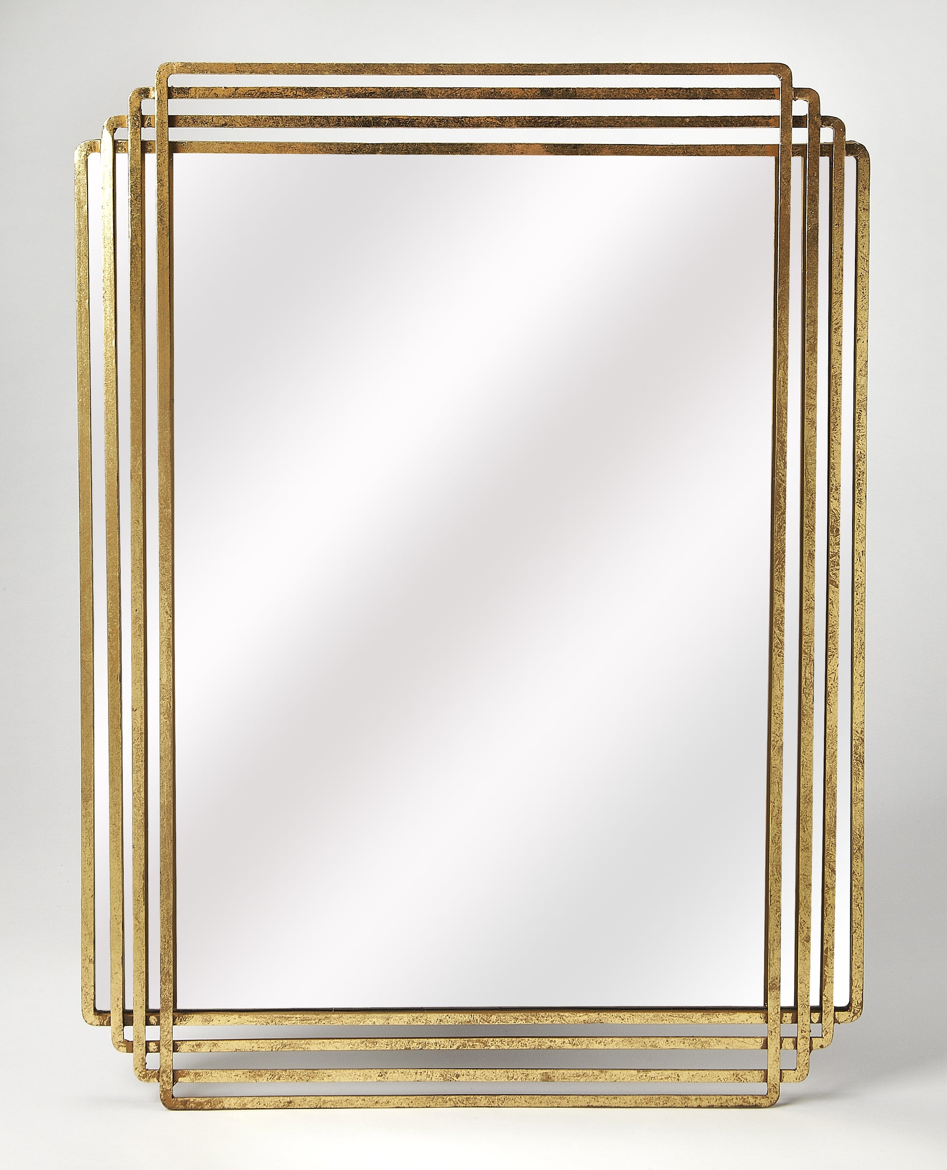 Butler Specialty Company Uptown 29 in. W x 40 in. H Rectangular Metal and Mirrored Glass Wall Mirror, Gold