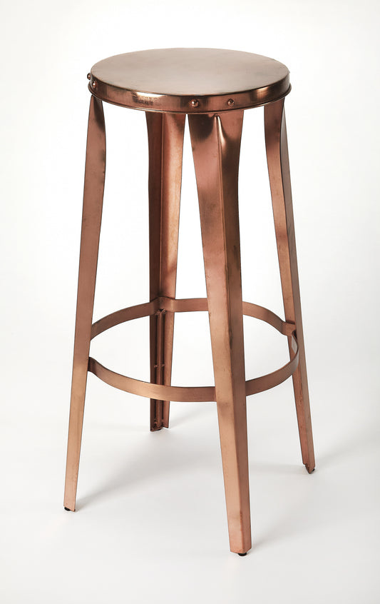 Butler Specialty Company Ulrich 30 in. Seat Height Round Copper Backless Bar Stool, Copper
