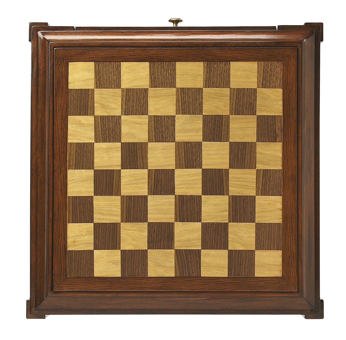 Butler Specialty Company Adrian 22 in. W Square Wood 1 Drawer Mid-Century Modern Game Table, Medium Brown