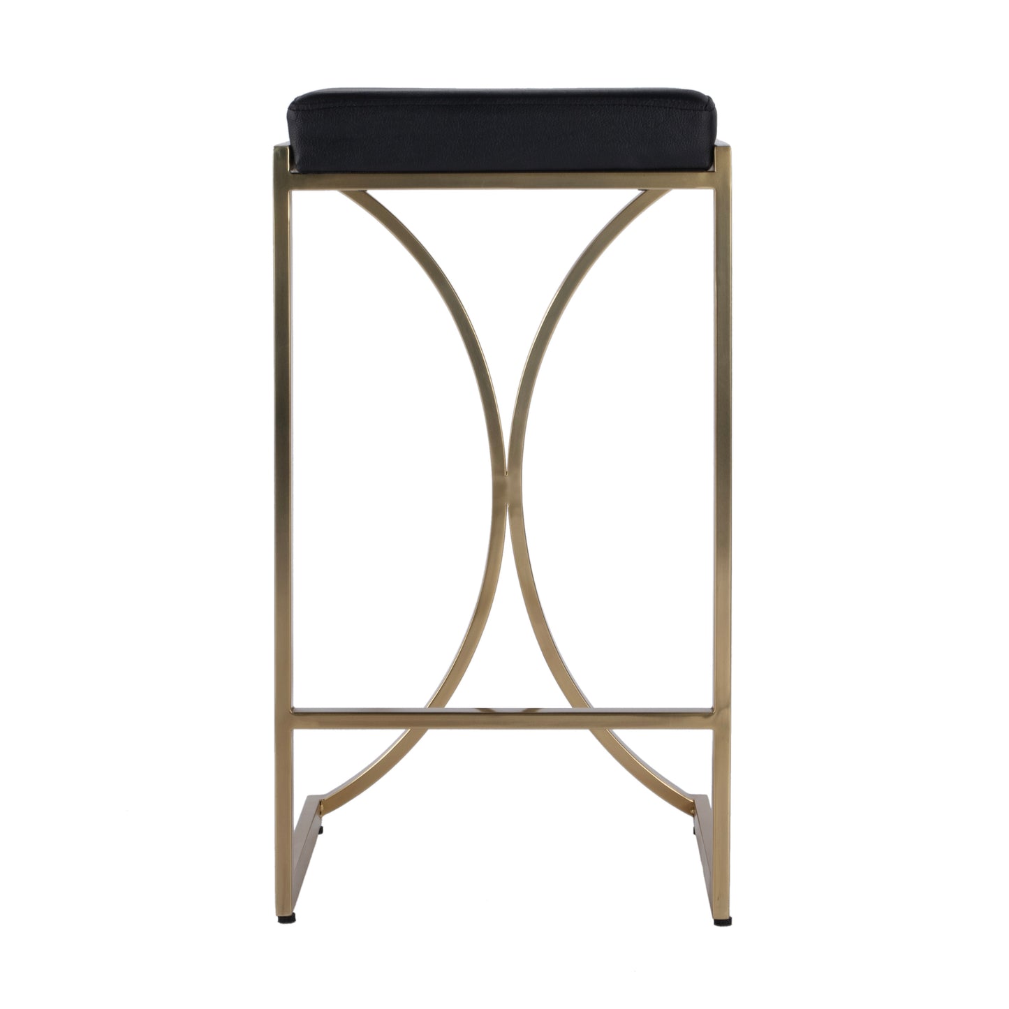 Butler Specialty Company Natalya 24 in. Seat Height Square Upholstered and Metal Backless Counter Stool with Footrest, Black