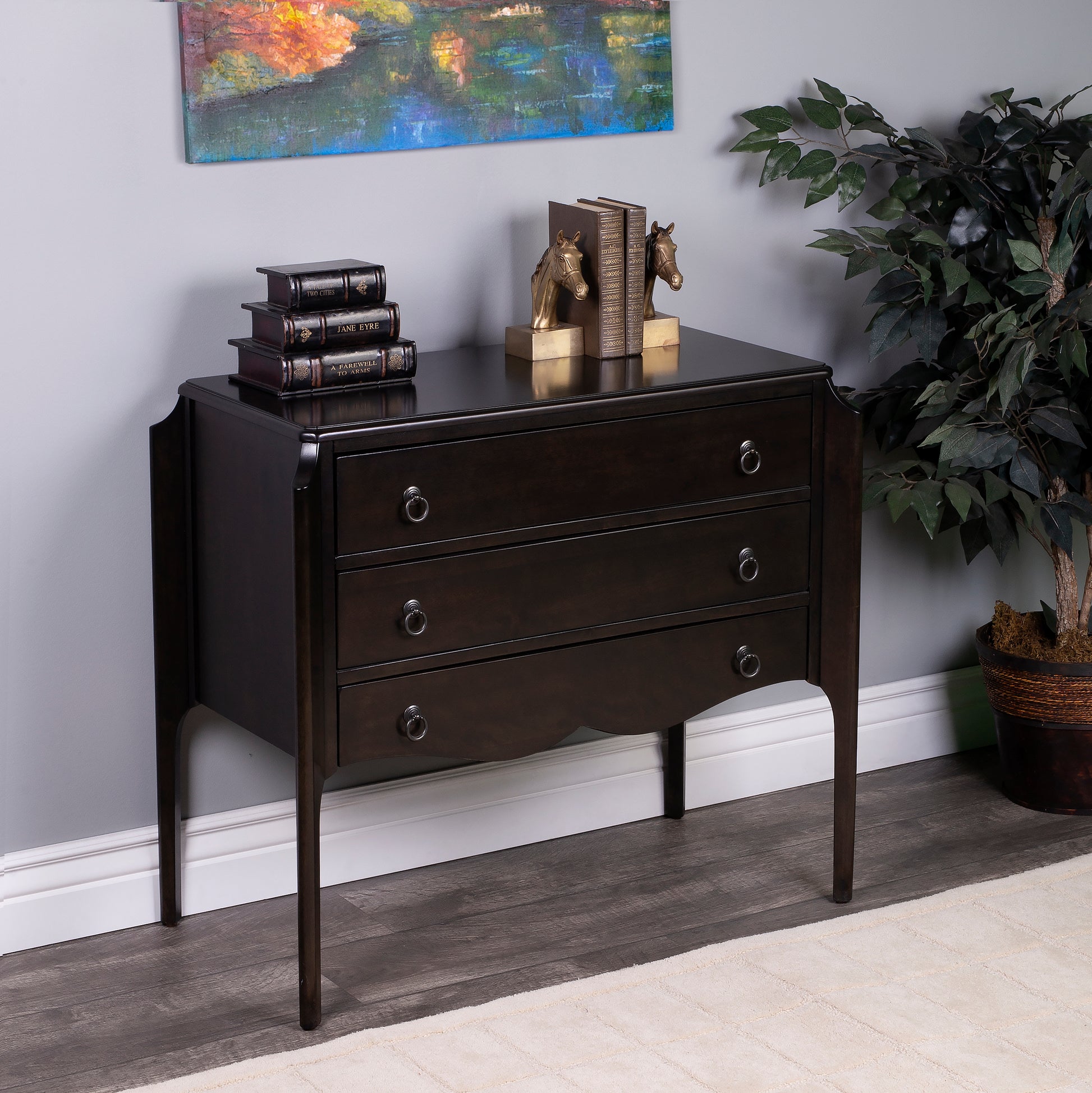 Butler Specialty Company Wilshire 34 in. W Rectangular Wood 3 Drawer Accent Chest, Dark Brown