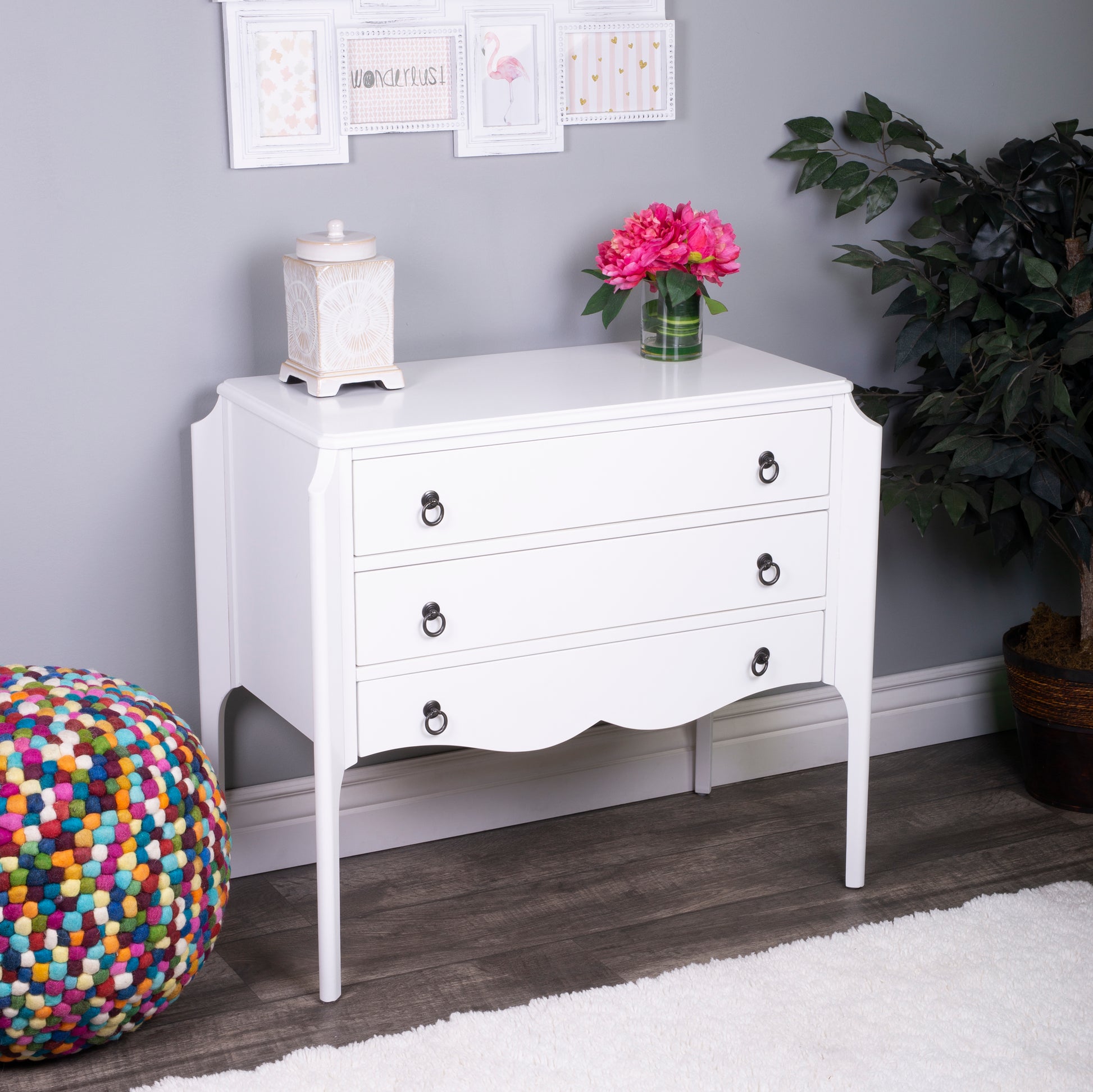 Butler Specialty Company Wilshire 34 in. W Rectangular Wood 3 Drawer Accent Chest, White