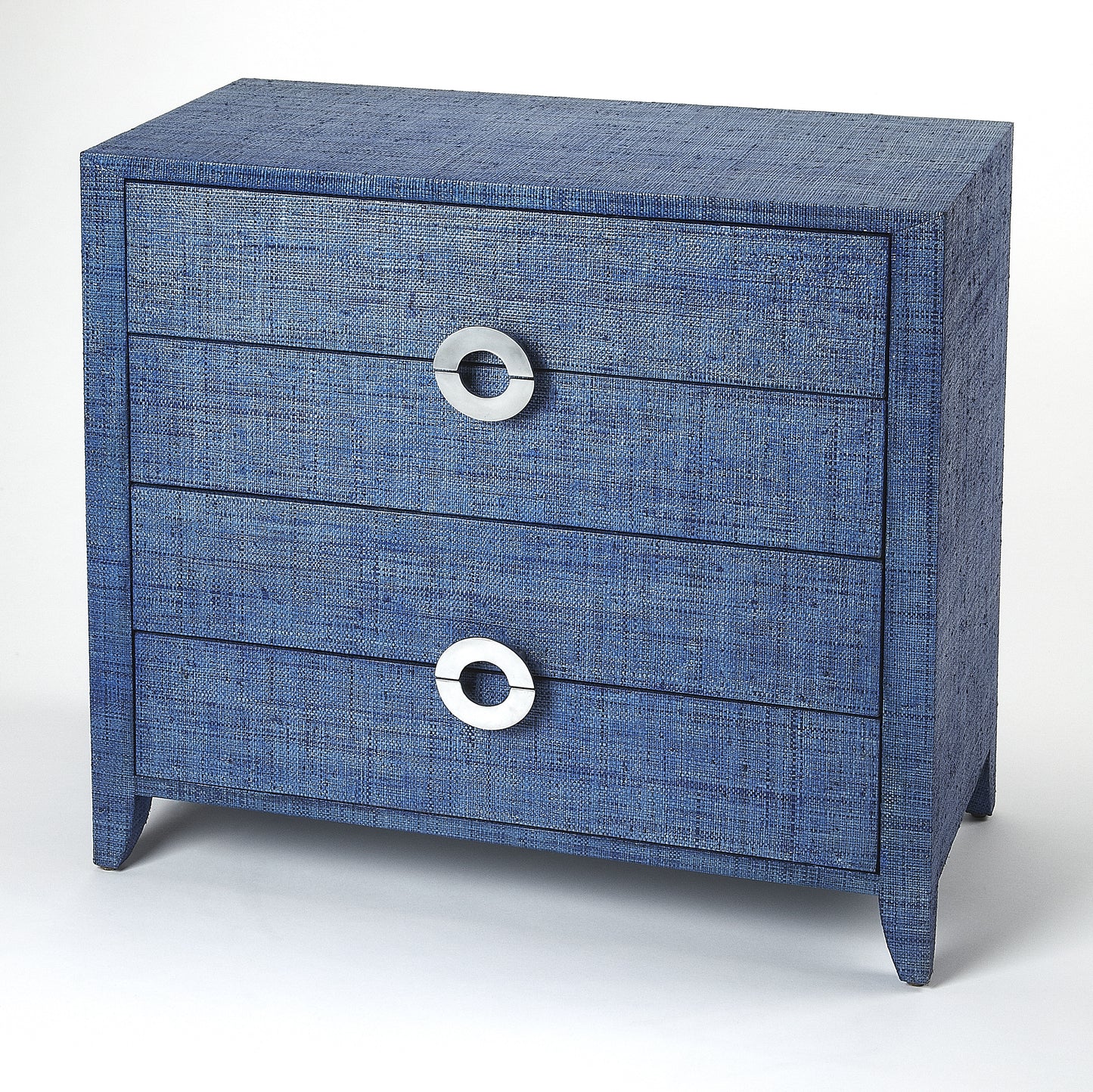Amelle 4-Drawer Raffia Accent Chest in Blue 4483361