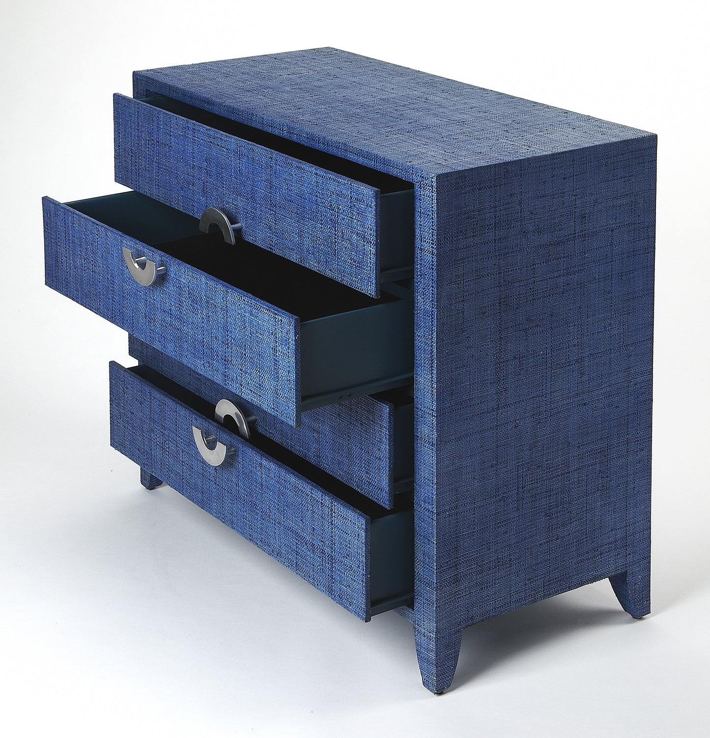 Amelle 4-Drawer Raffia Accent Chest in Blue 4483361