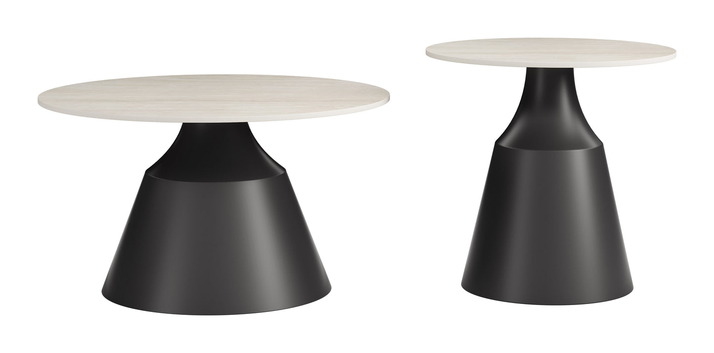 Camella Coffee Table Set (2-Piece) Light Beige & Black - 2