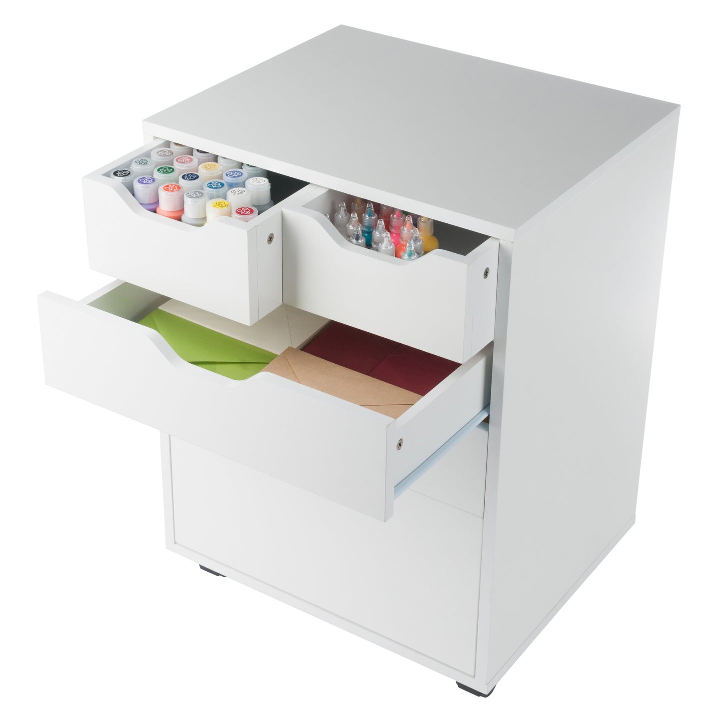 Halifax Bins & Drawers Storage Mobile Cabinet, White
